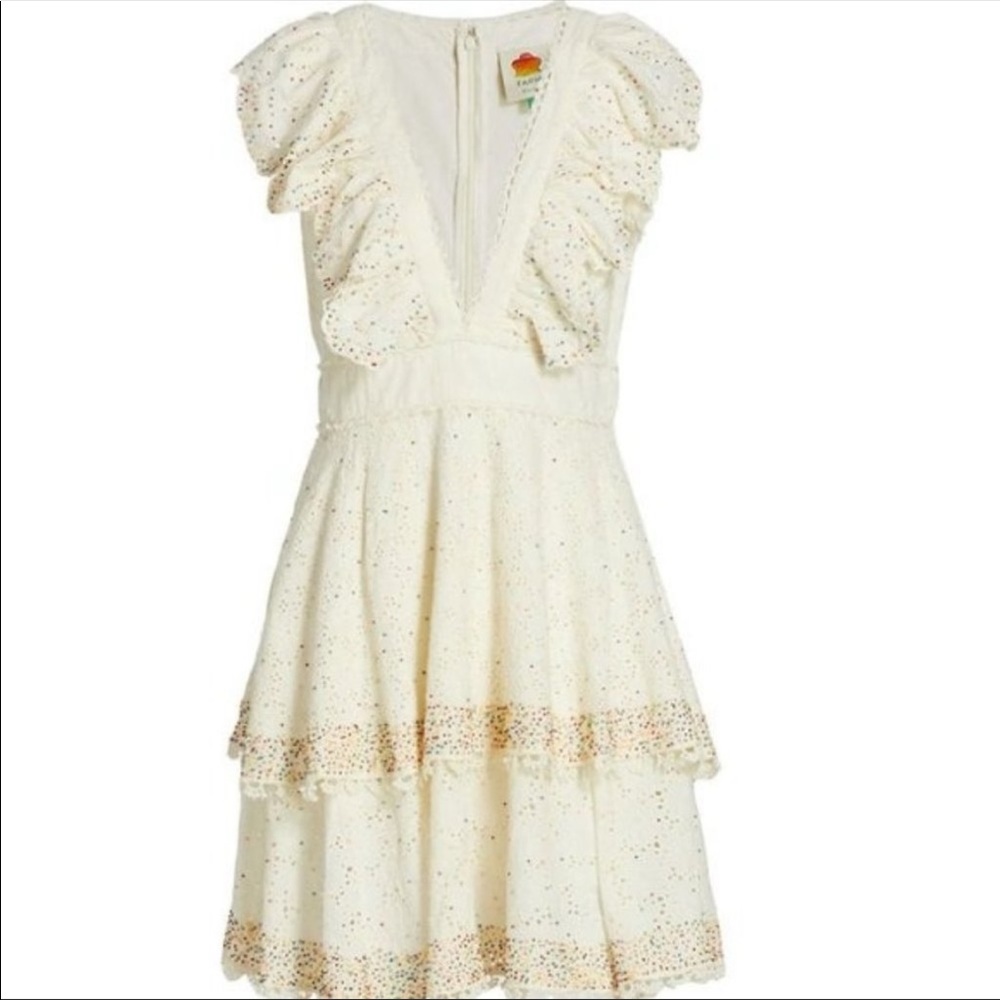 Farm Rio Dresses Farm Rio Beaded Eyelet Mini Dress - XS